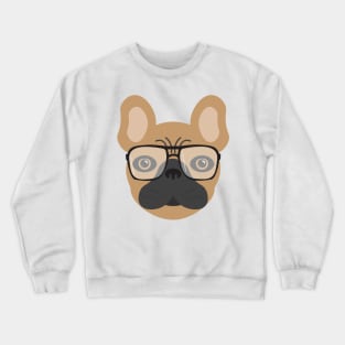 French Bulldog With Glasses Crewneck Sweatshirt